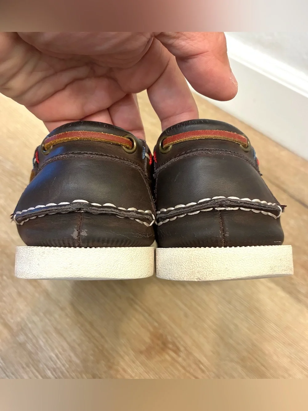 Tommy Hilfiger Leather Boat Shoes Dark Brown Men’s Size US 9 EU 42